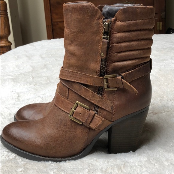 Steve Madden Raleighh Leather Cognac Boots Size 10 - Picture 3 of 6